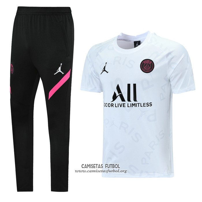 Chandal del Paris Saint-Germain Jordan Manga Corta 2021 Blanco